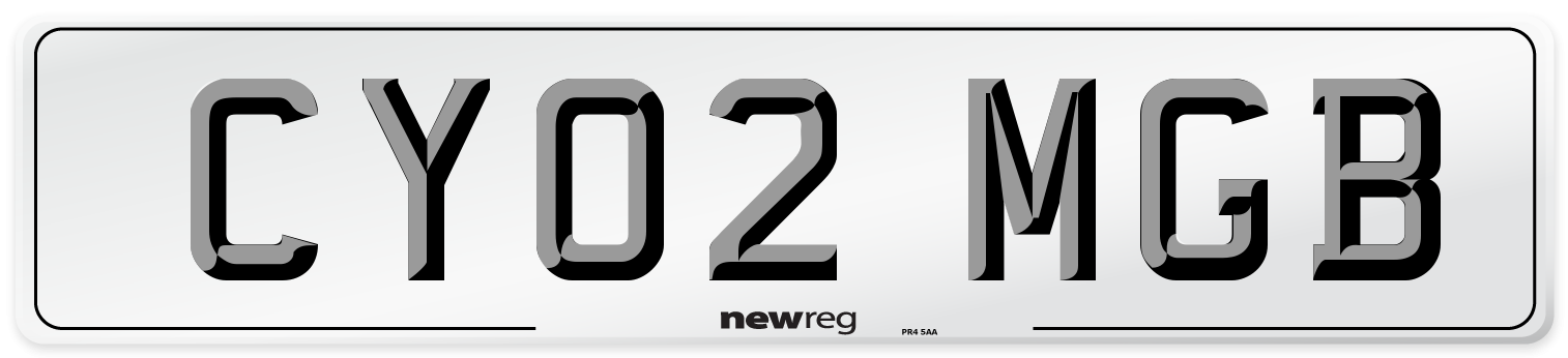 CY02 MGB Number Plate from New Reg